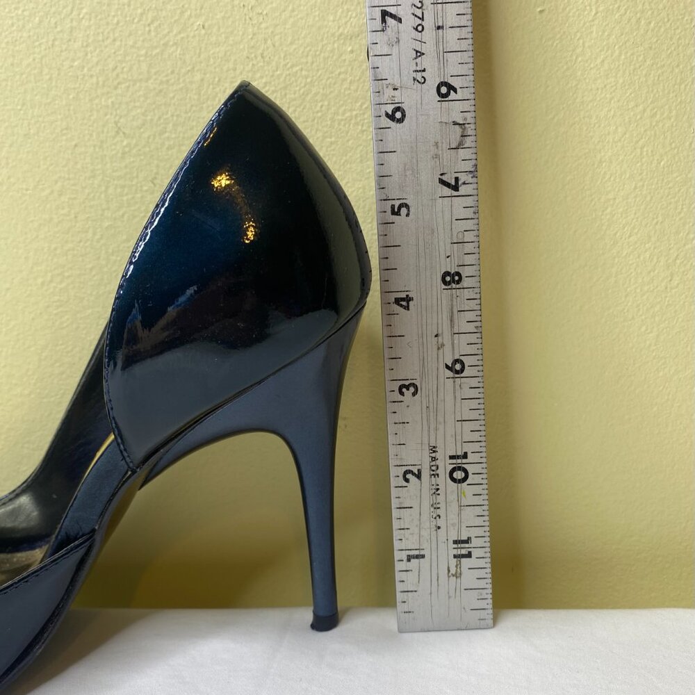Carlos Roulette Navy Stiletto Heels with Peep Toe Size 6.5 M - Picture 11 of 13